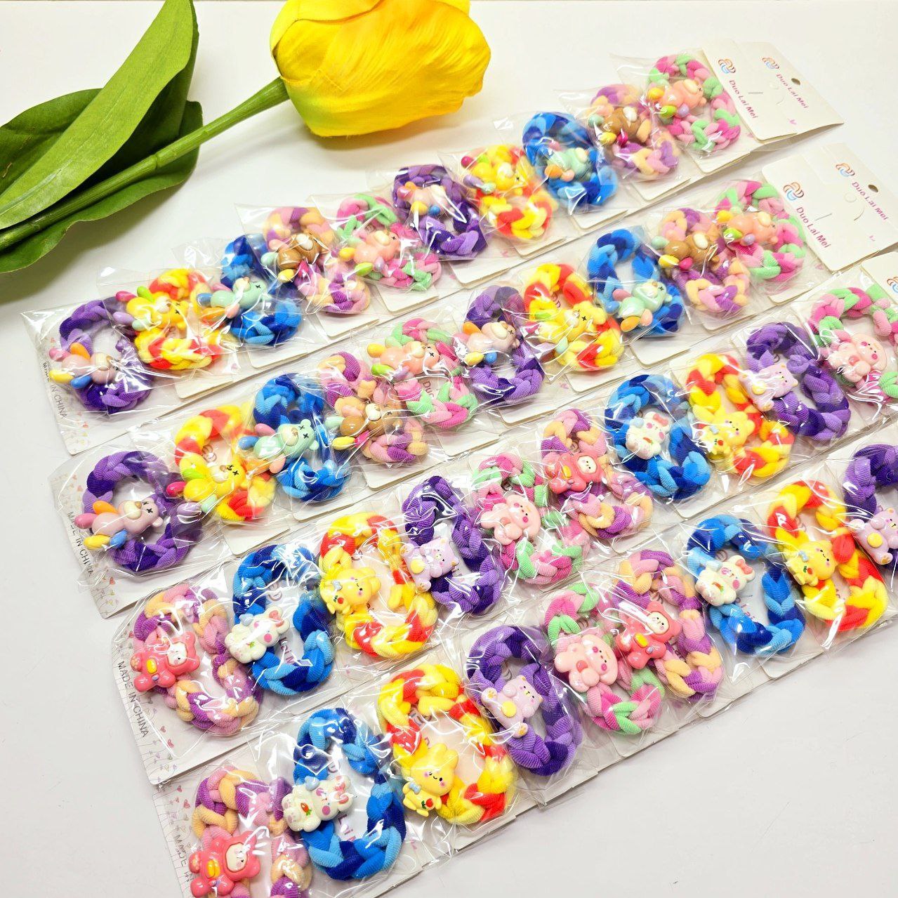 کش مو بافت حوله ای پیکسلدار ۱۰ عددی